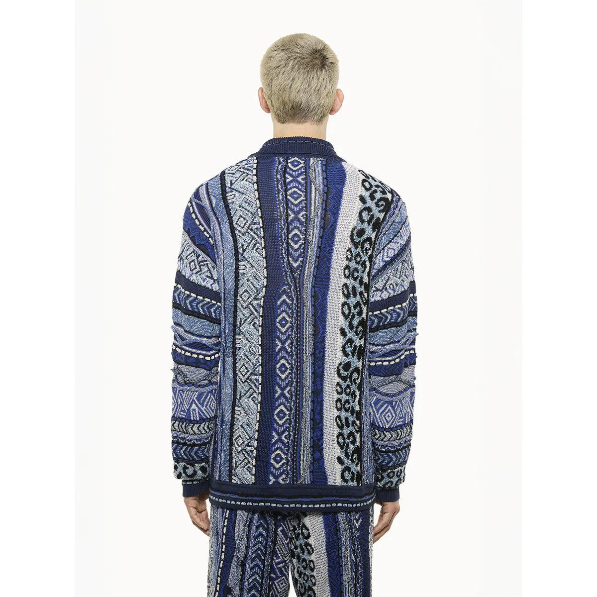 Laneus Blue Oversized Knit Cardigan