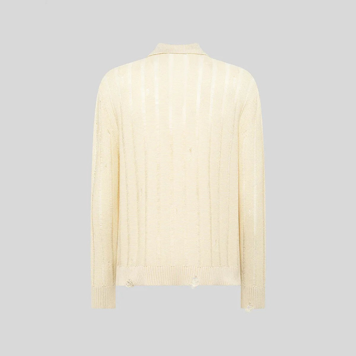 Laneus Knitted Polo Shirt in Beige
