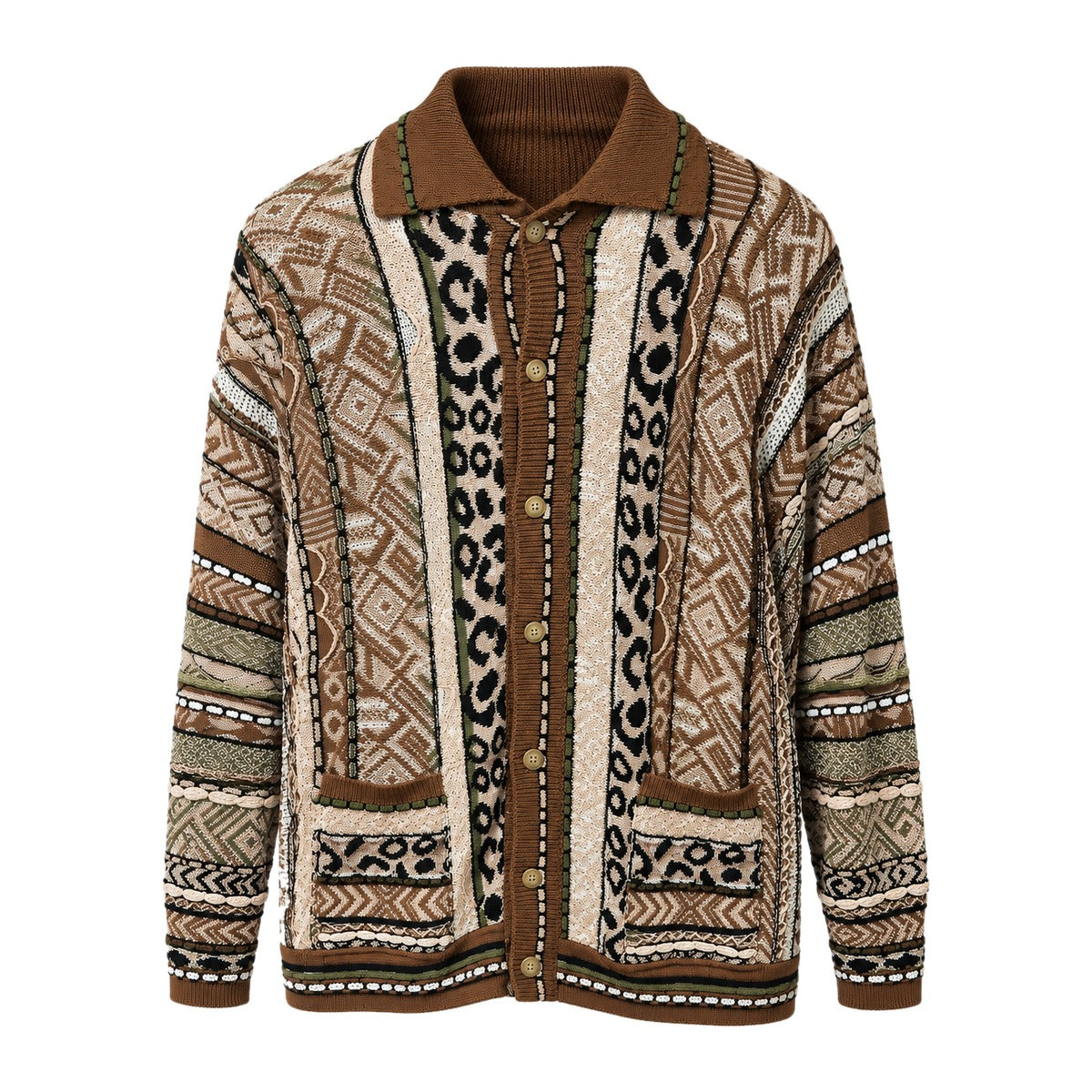 Laneus Oversized Knit Cardigan in Chocolate