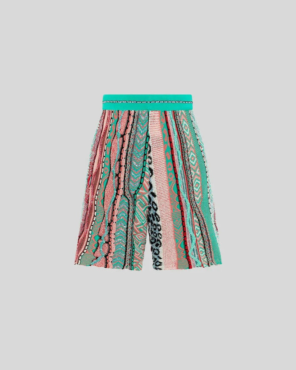 Laneus Jacquard Bermuda Shorts in Emerald Green