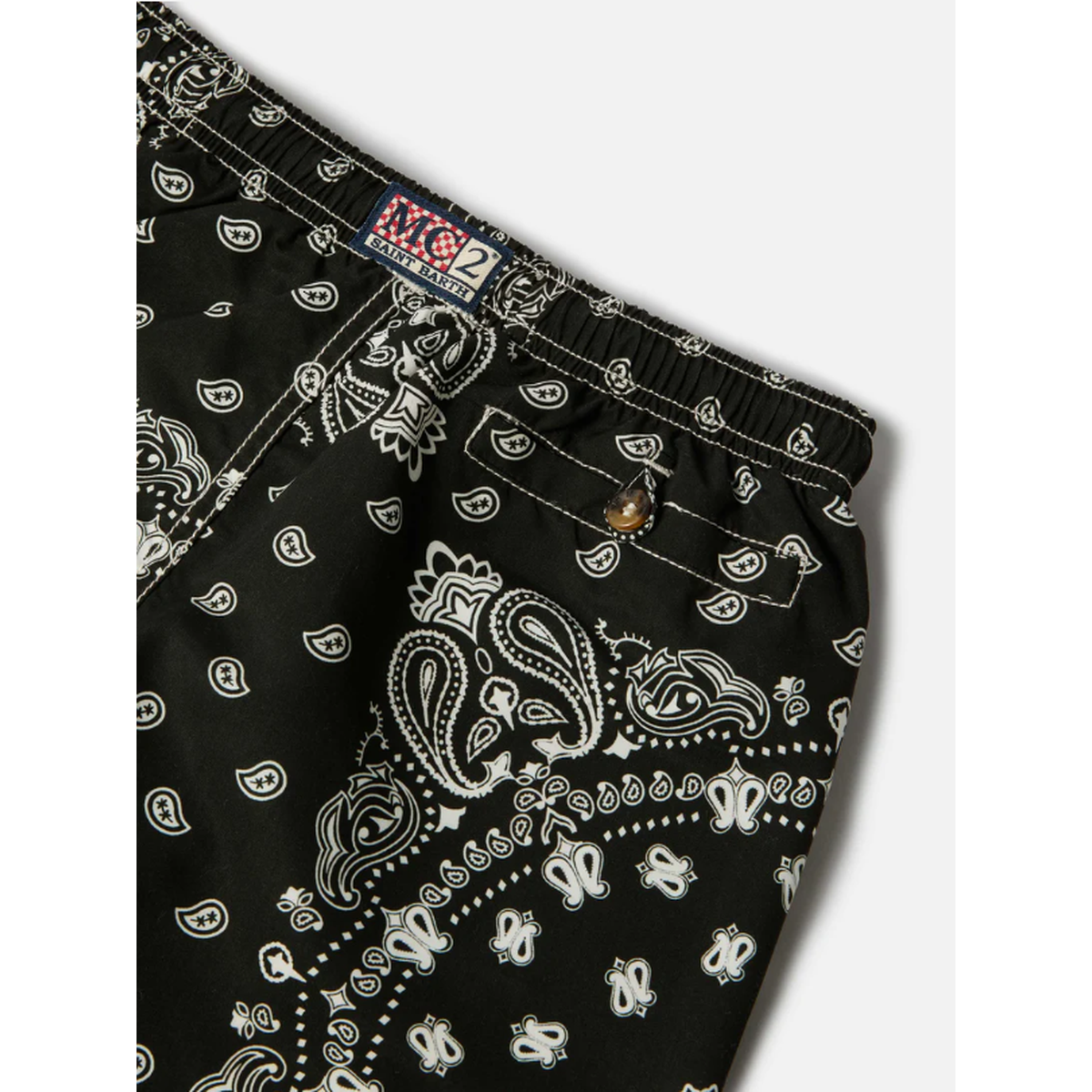 MC2 Saint Barth JR Caprese Swim Shorts in Black Bandana Print