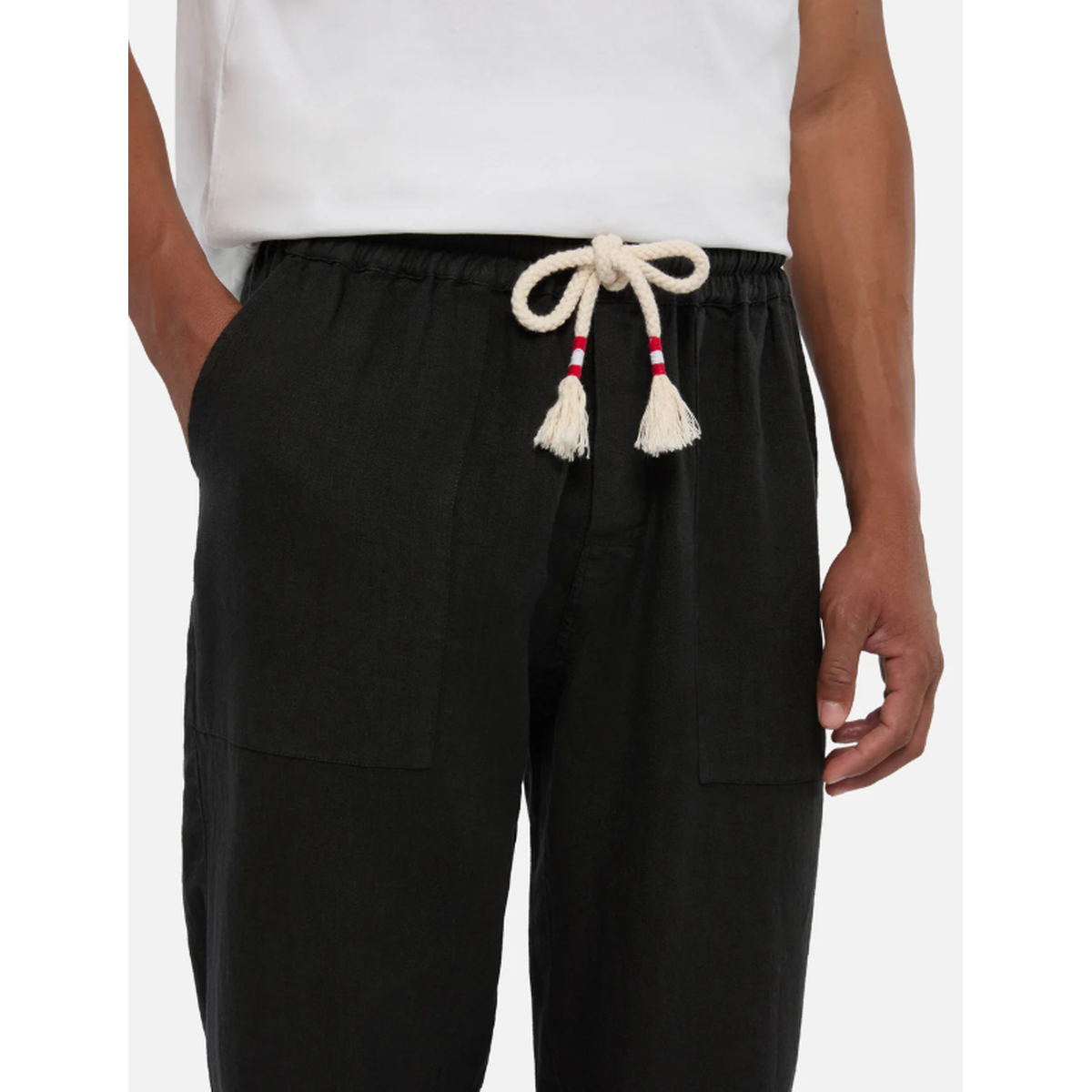 MC2 Saint Barth Calais Linen Pants In Black