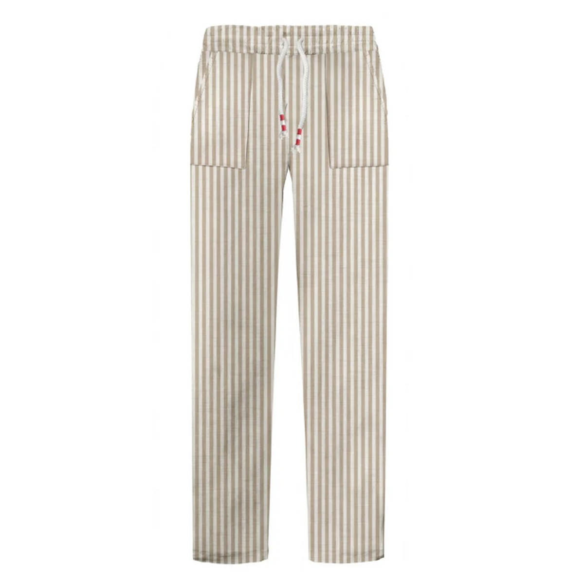 MC2 Saint Barth Calais Linen Pants In Beige And White Stripes