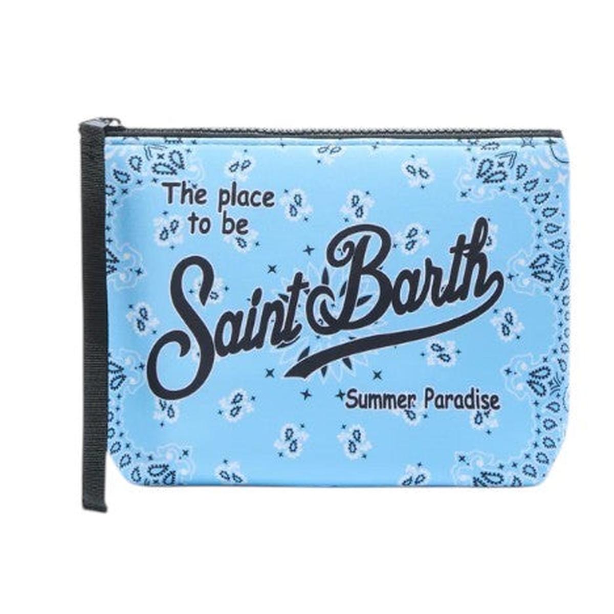 MC2 Saint Barth Aline Bandana Print Light Blue Scuba Pouch