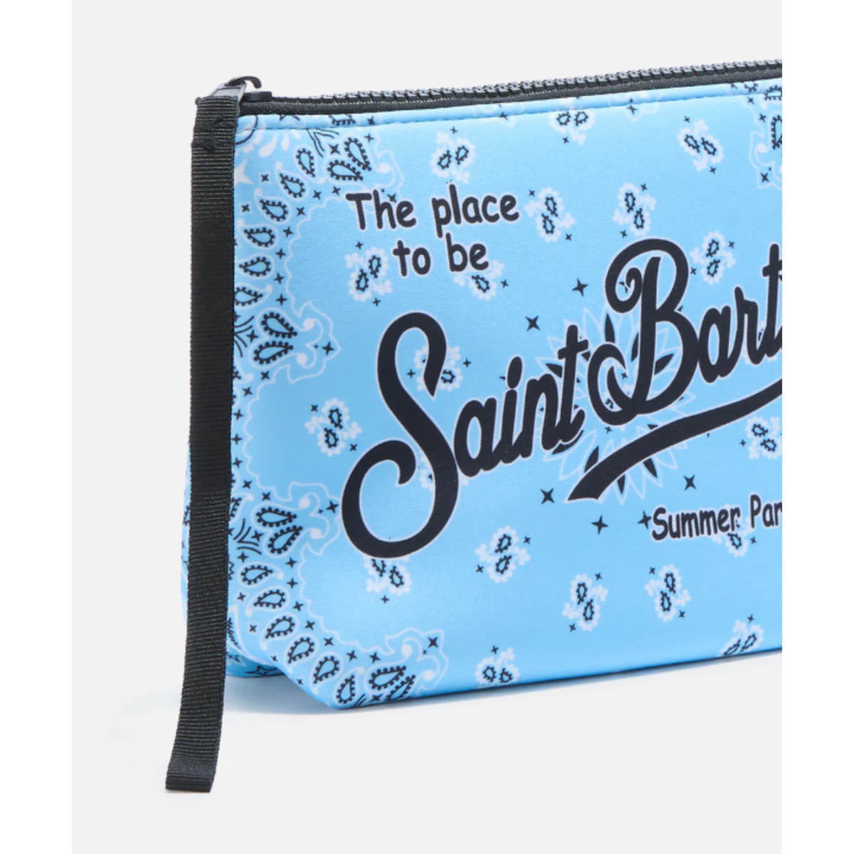 MC2 Saint Barth Aline Bandana Print Light Blue Scuba Pouch