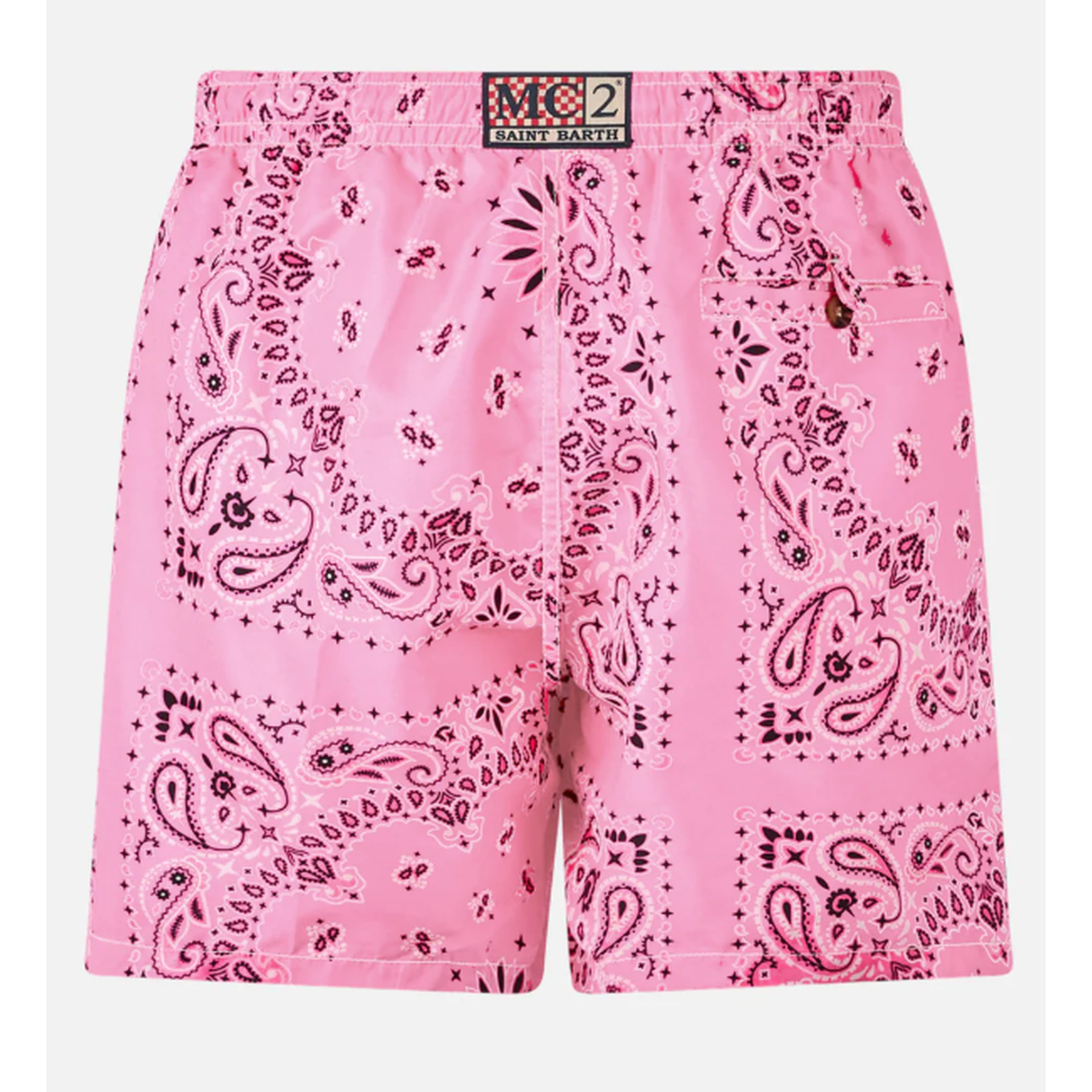MC2 Saint Barth Caprese Swim Shorts in Pink Bandana Print