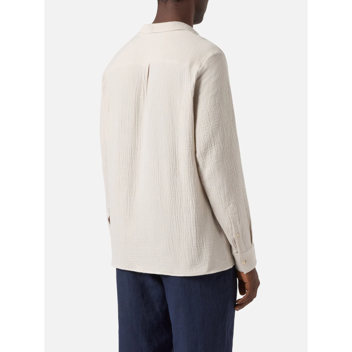 MC2 Saint Barth Ventotene Waffle Cotton Long-Sleeve Polo Shirt in Beige