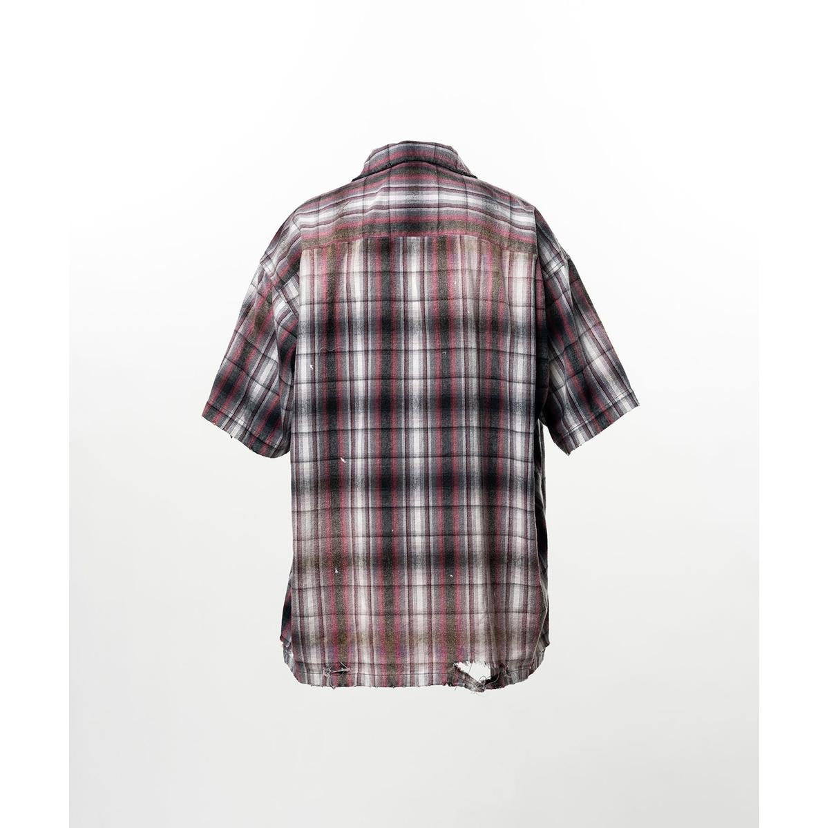 Maison Mihara Yasuhiro Sticker Short Sleeve Check Shirt