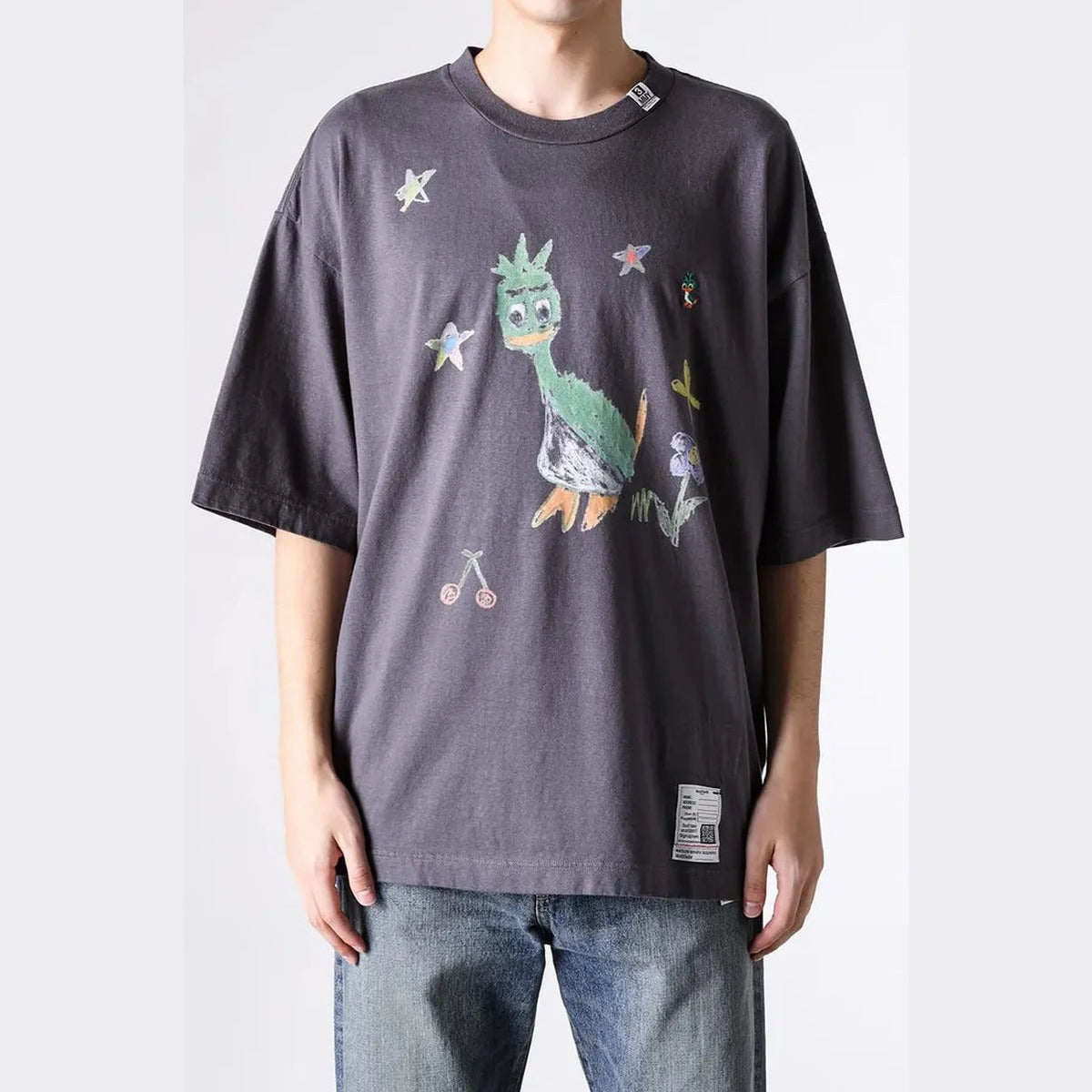 Maison Mihara Yasuhiro Leon Kids Doodle T-Shirt in Black
