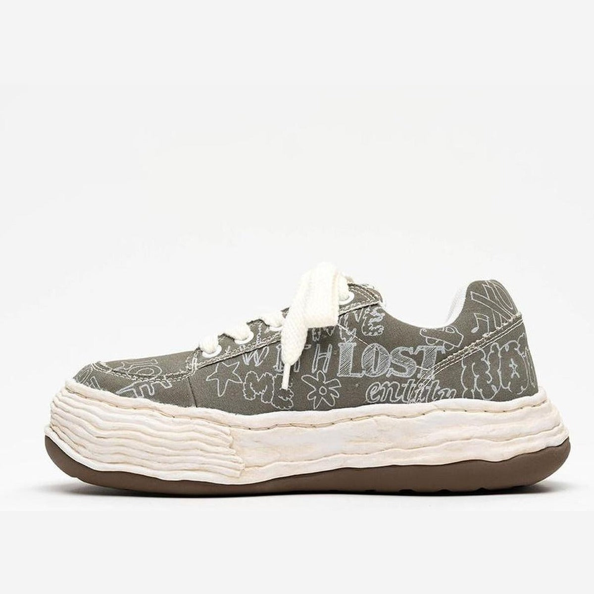 Maison Mihara Yasuhiro Oliver Graffiti Sneakers in Green