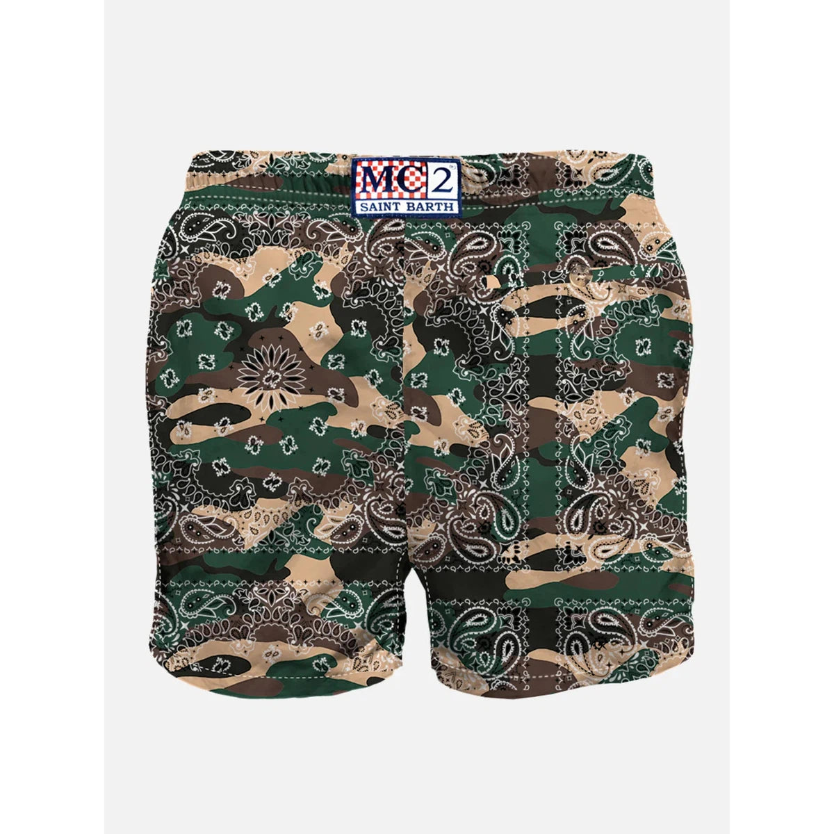MC2 Man Swim Shorts With Camouflage Bandanna Print