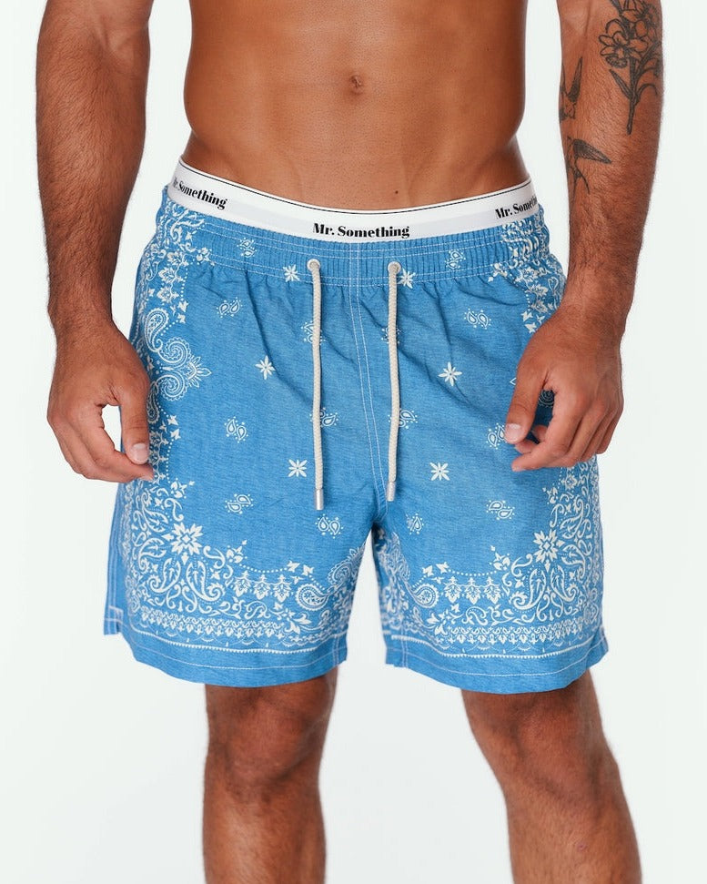 MC2 Saint Barth Gustavia Swim Shorts in Denim Bandana