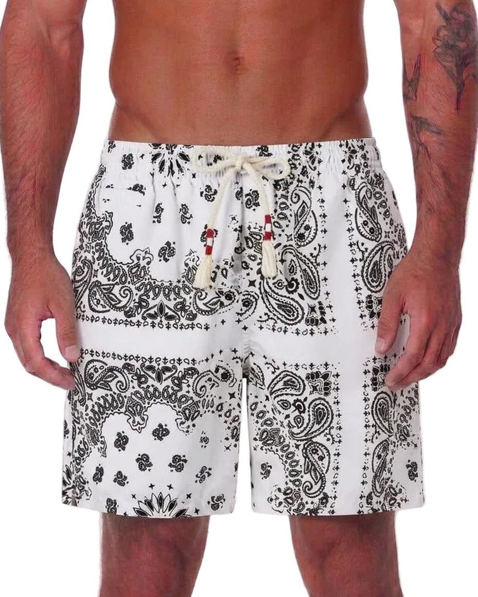 MC2 Saint Barth Caprese Swim Shorts in White Bandana