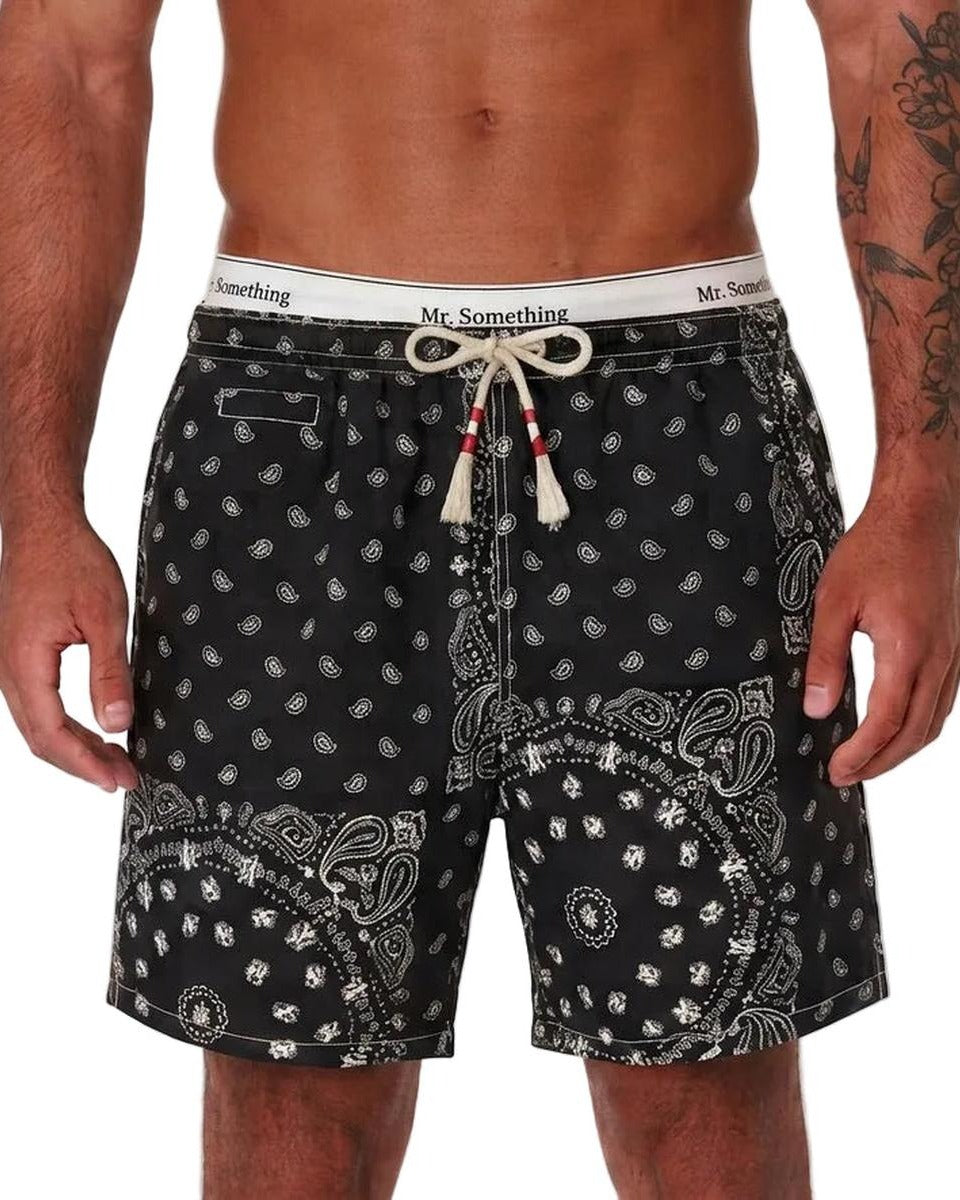 MC2 Saint Barth Caprese Swim Shorts in Black Bandana