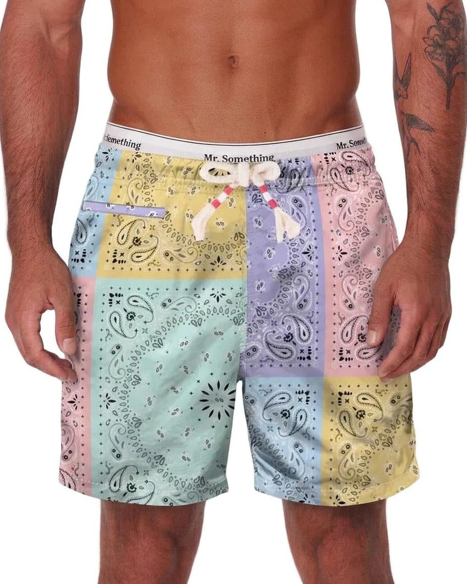 MC2 Saint Barth Caprese Swim Shorts in Colourblock Bandana