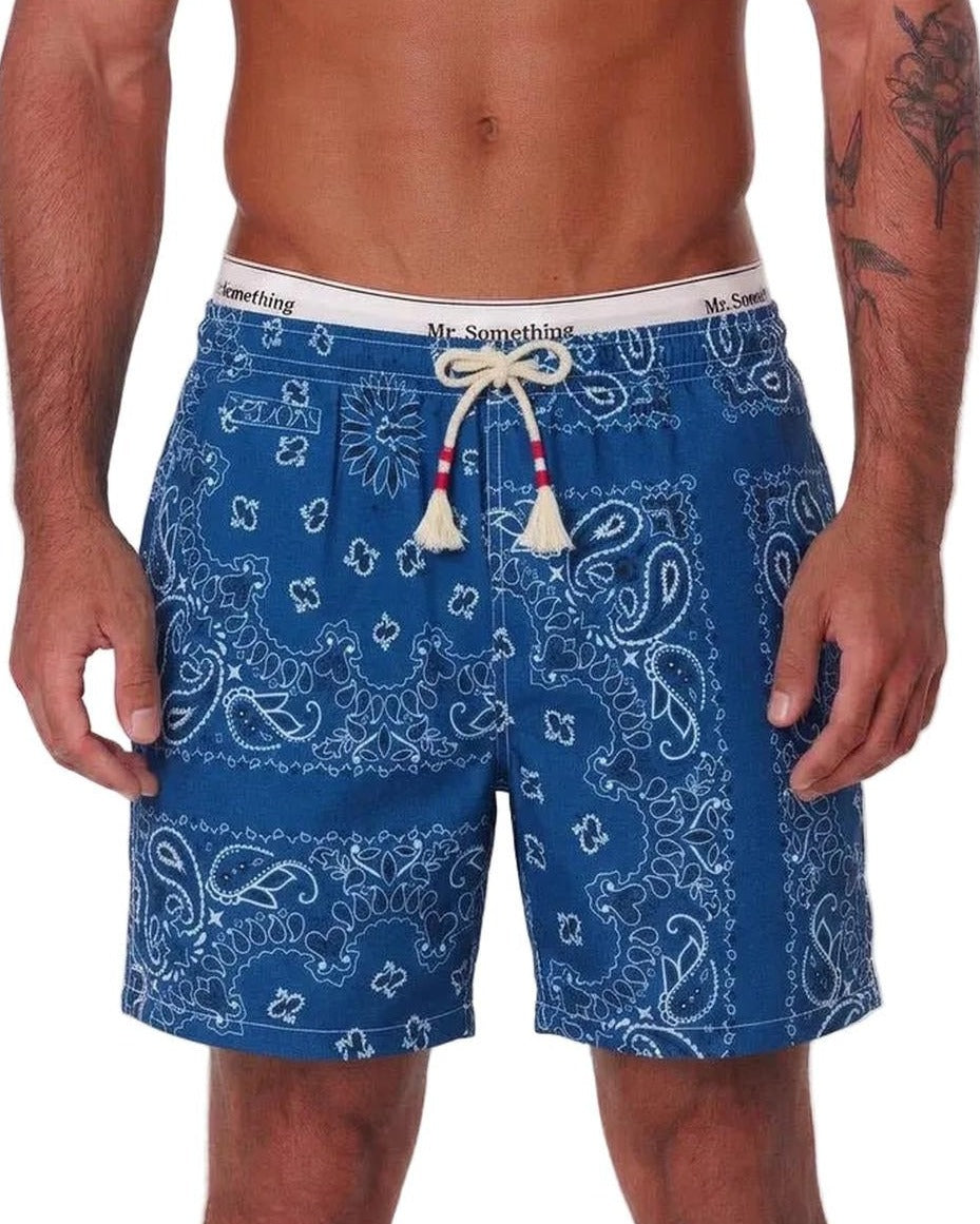 MC2 Saint Barth Caprese Swim Shorts in Navy Bandana
