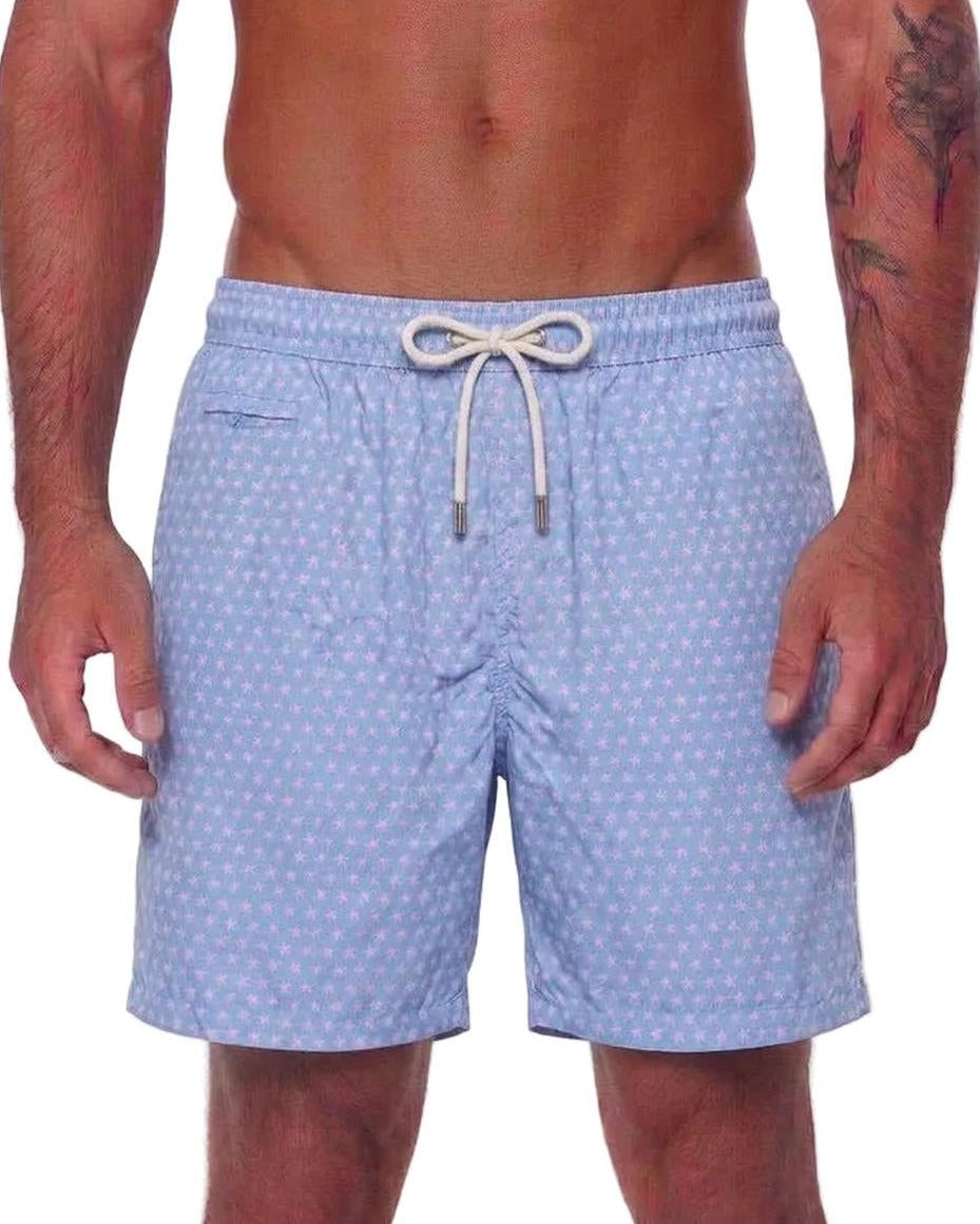 MC2 Saint Barth Lighting Micro Swim Shorts in Soft Blue Starfish