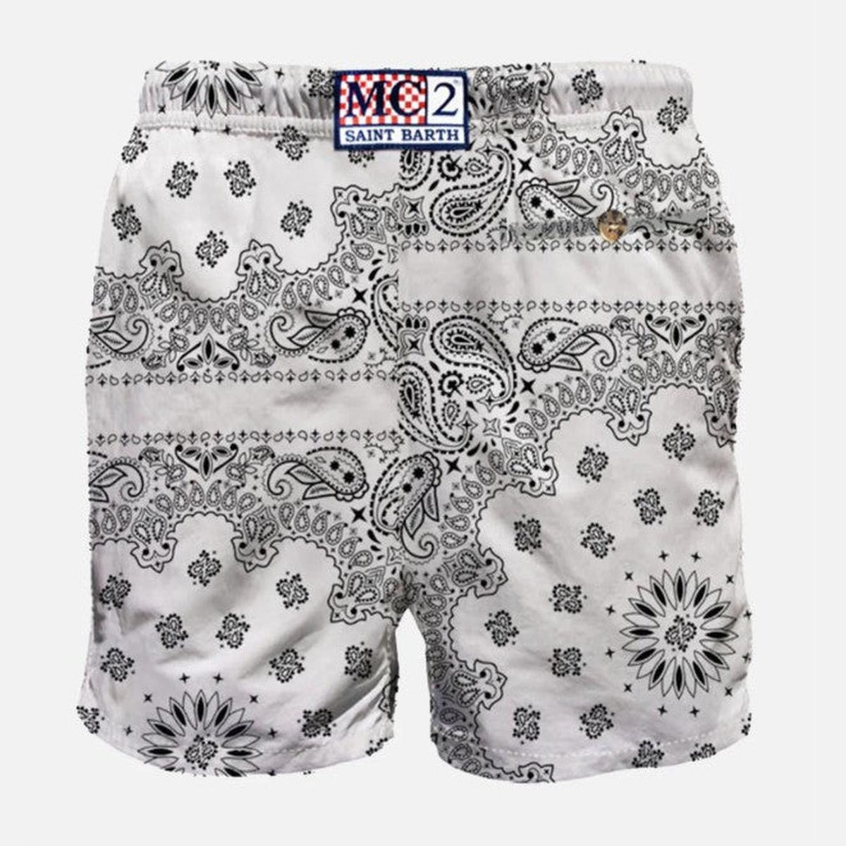 MC2 Saint Barth Caprese Swim Shorts in White Bandana