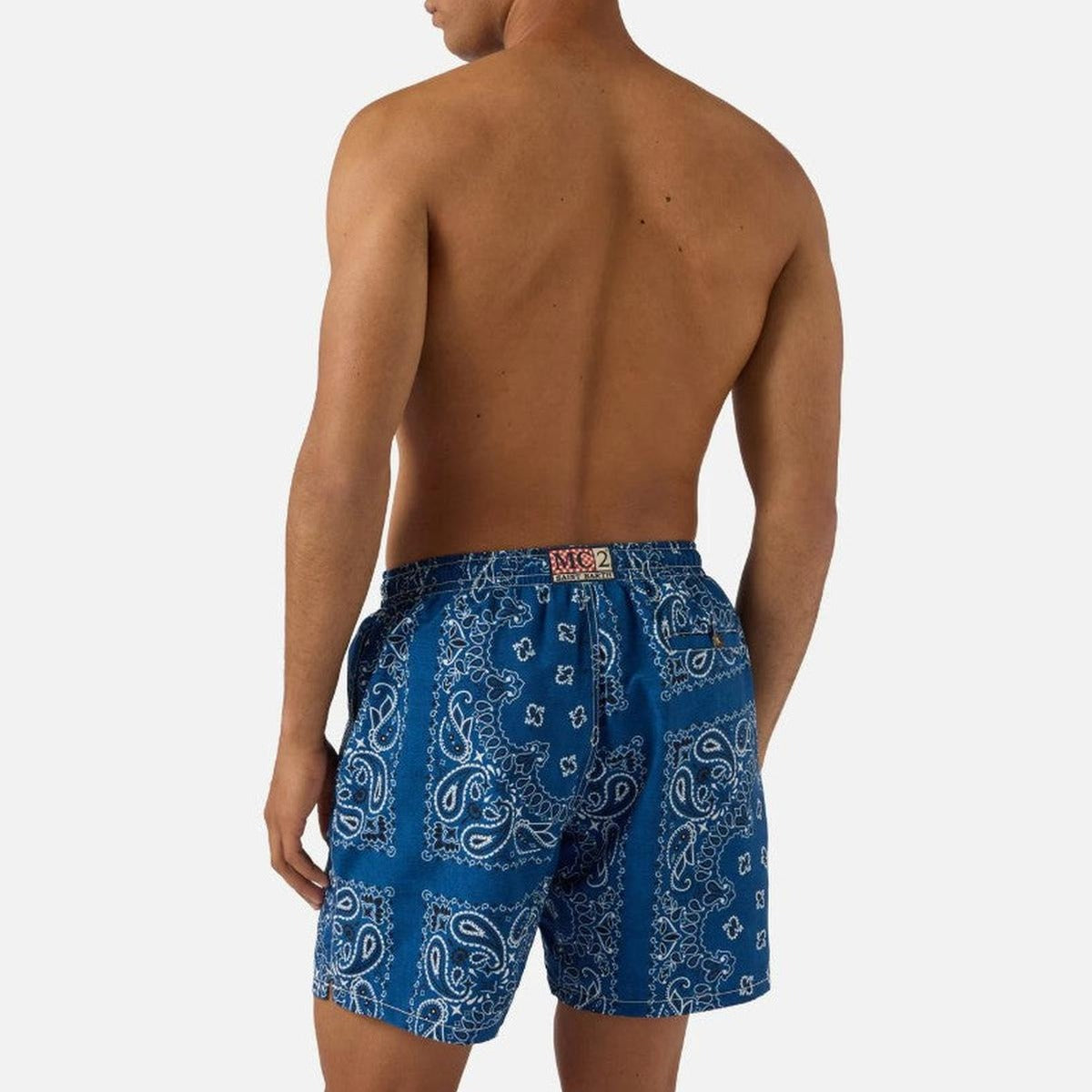 MC2 Saint Barth Caprese Swim Shorts in Navy Bandana