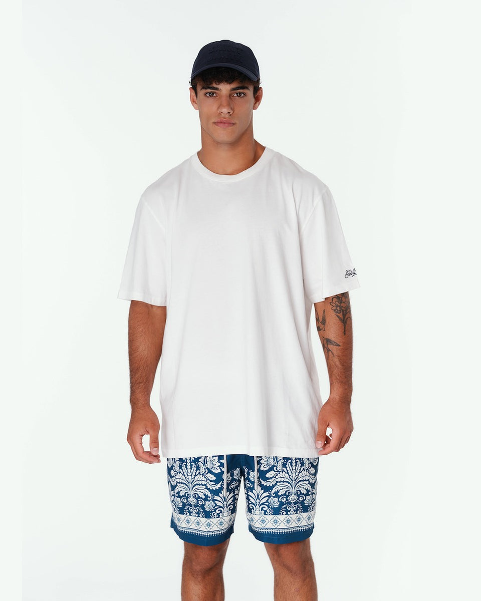 MC2 Saint Barth Gustavia Swim Shorts in Blue Ornamental Floral