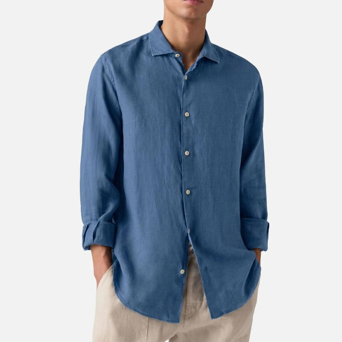 MC2 Saint Barth Pamplona Linen Shirt in Dark Denim