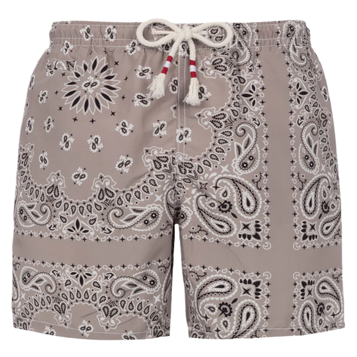 MC2 Saint Barth Caprese Swim Shorts in Beige Bandana Print