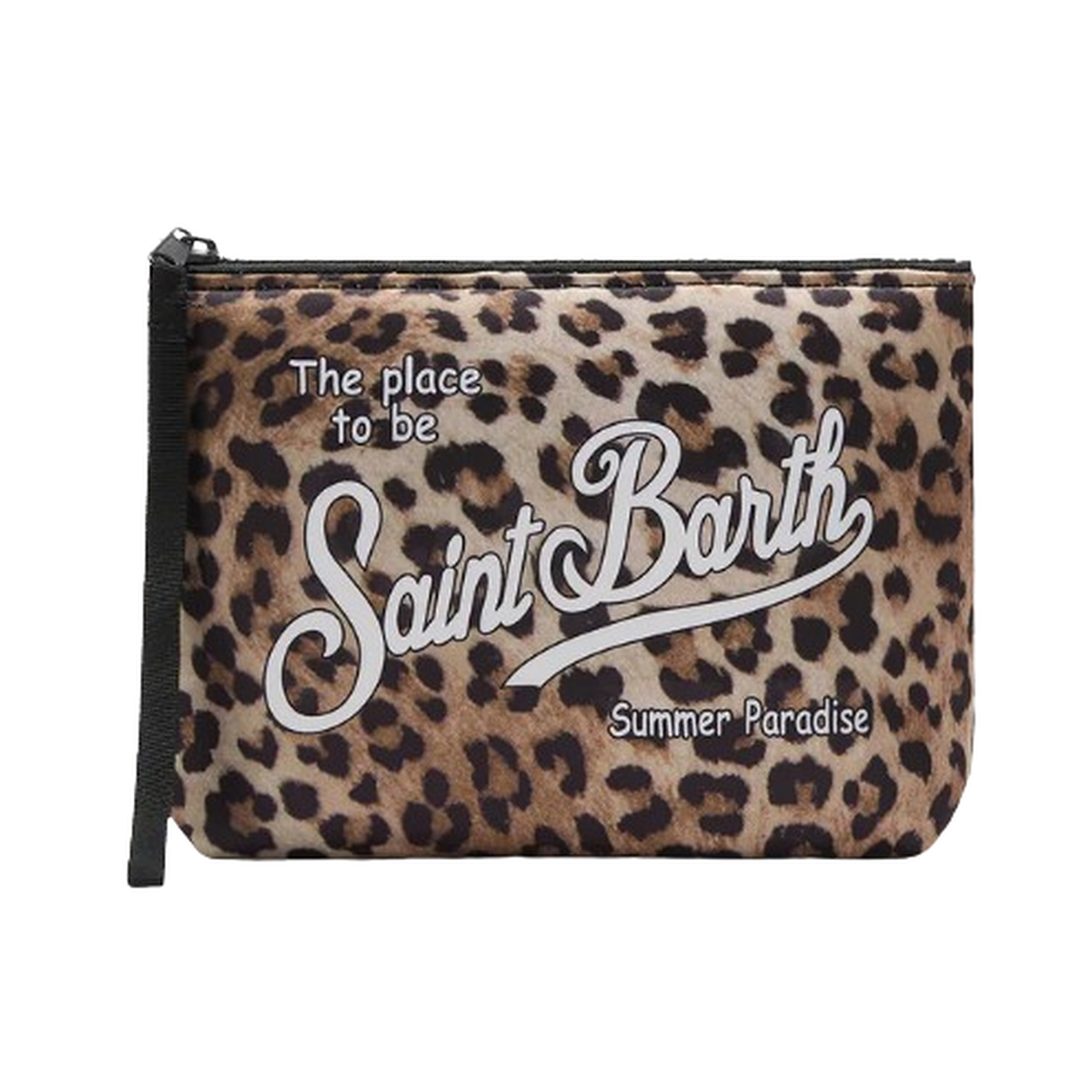 MC2 Saint Barth Aline Leopard Print Scuba Pouch