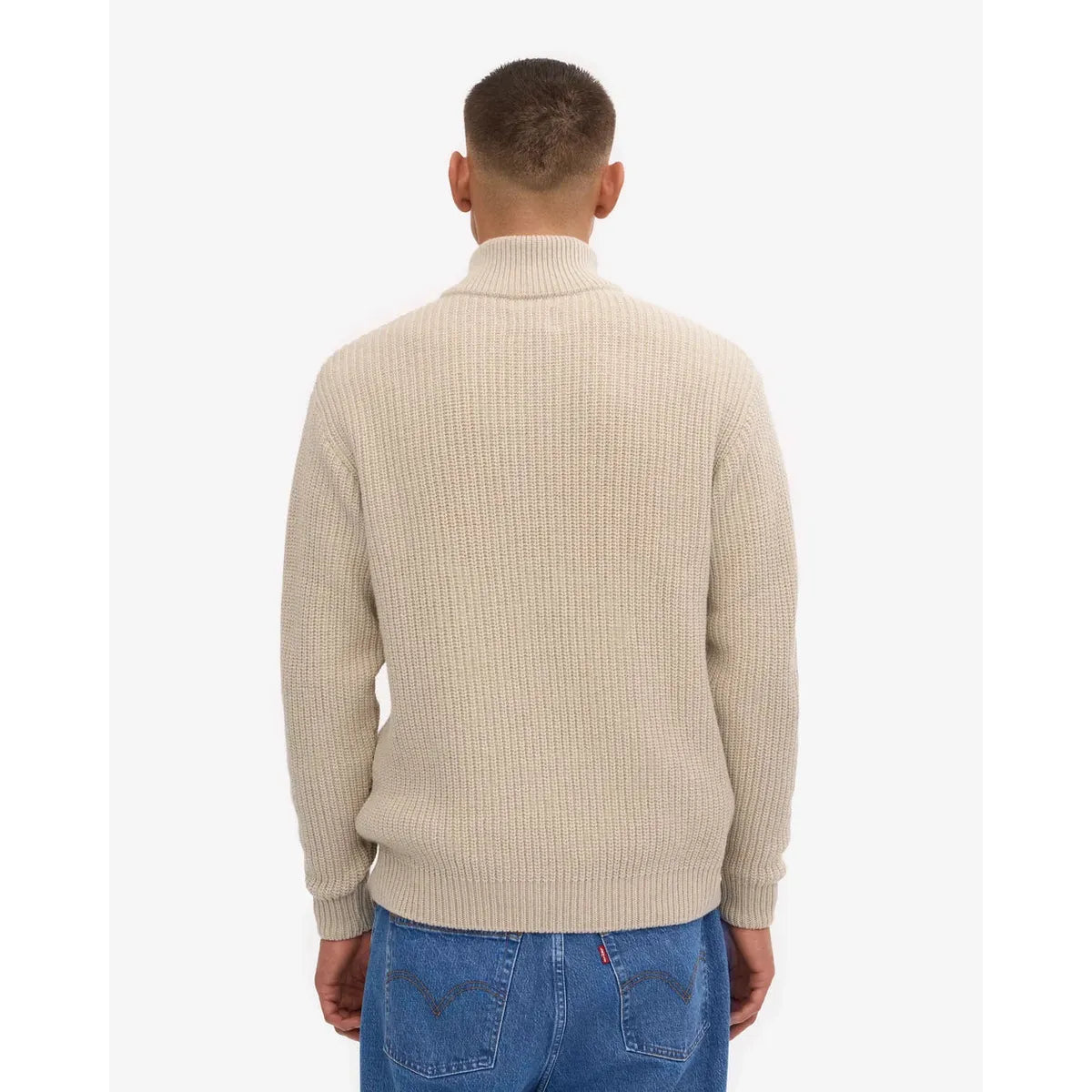 Colorful Standard Merino Quarter Zip - Ivory White