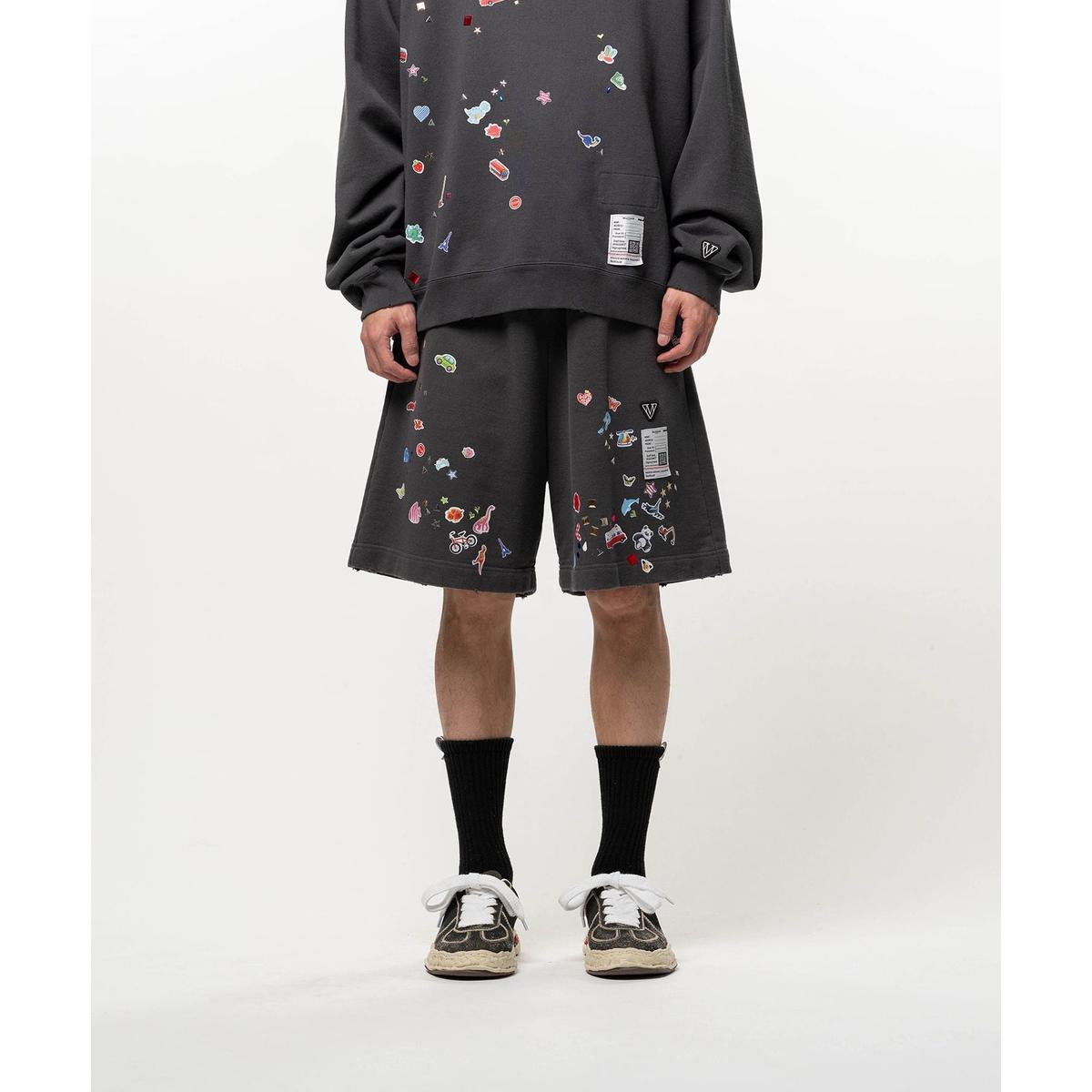 Maison Mihara Kids Sticker Printed Sweat Shorts