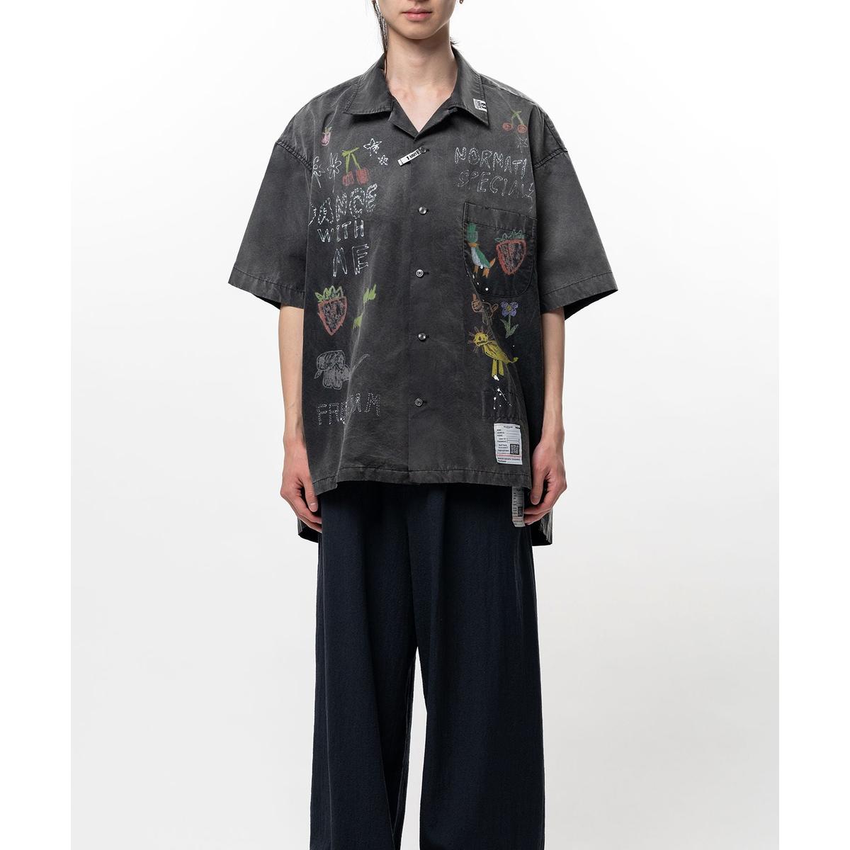 Maison Mihara Hand Drawing Print Shirt