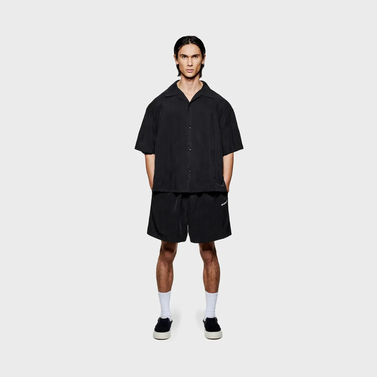 MKI Sandwash Cupro Vacation Shirt in Black