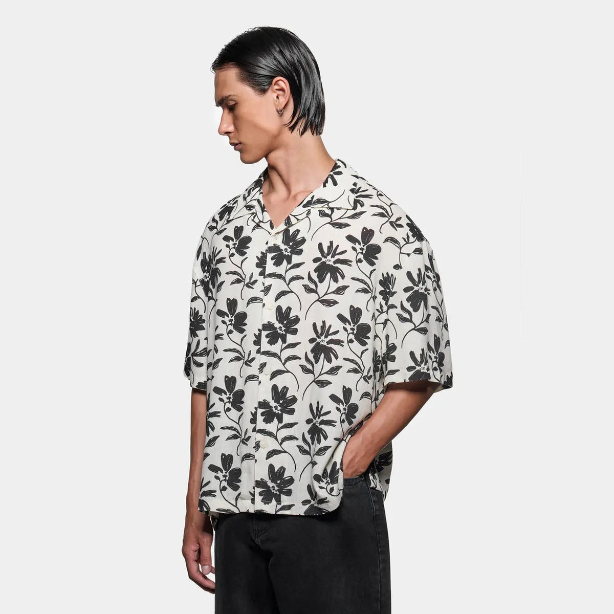 MKI Floral Linen Vacation Shirt in Raw