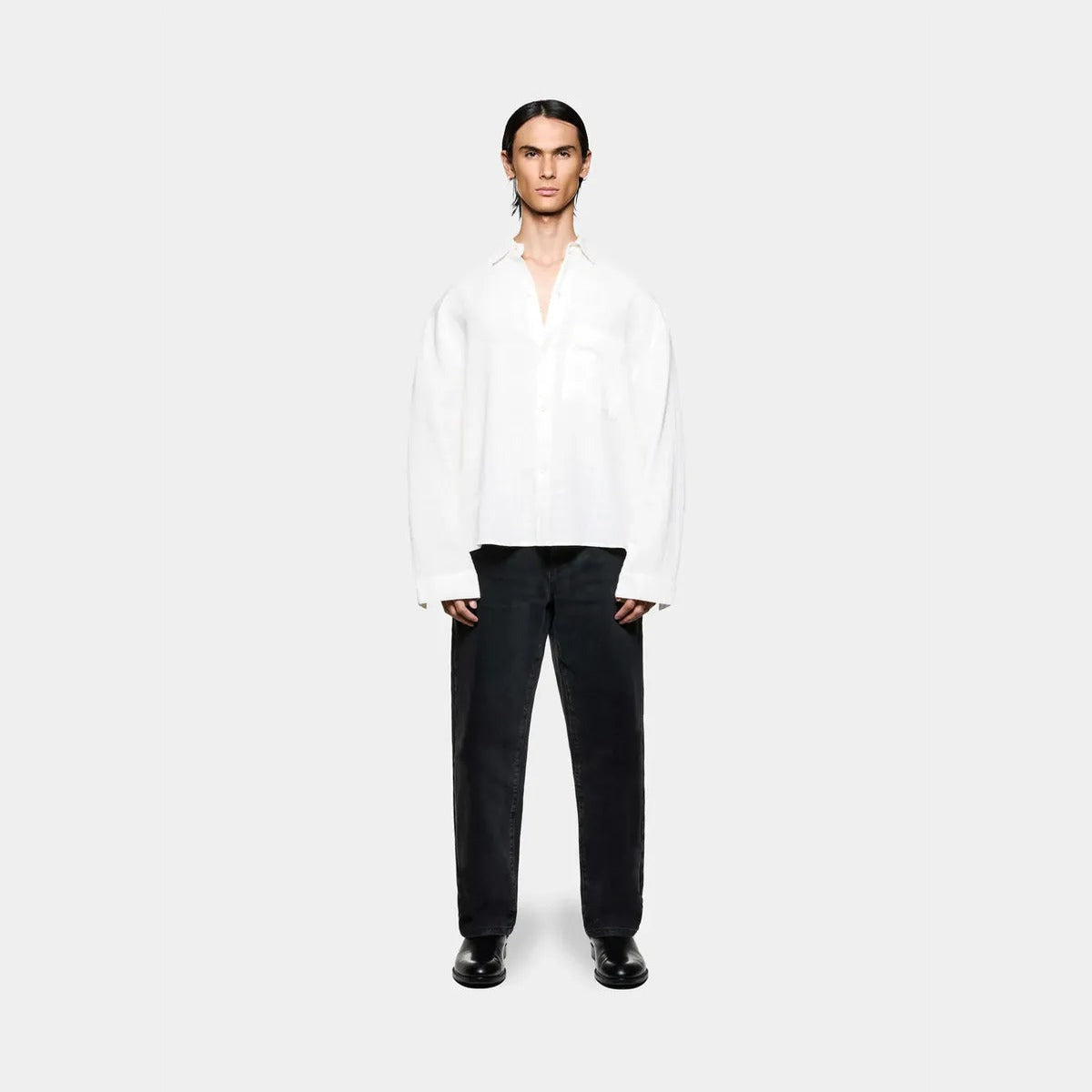 MKI Loose Weave Check Box Shirt in Bone