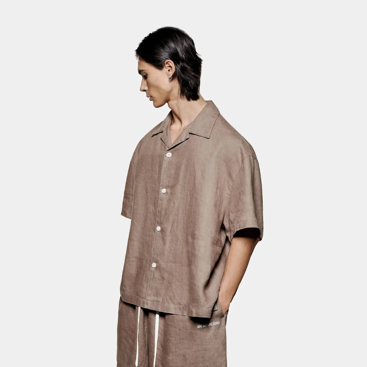 MKI Linen Vacation Shirt in Mushroom