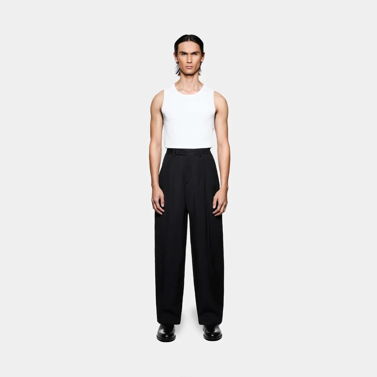 MKI Pleated Suit Trousers in Black