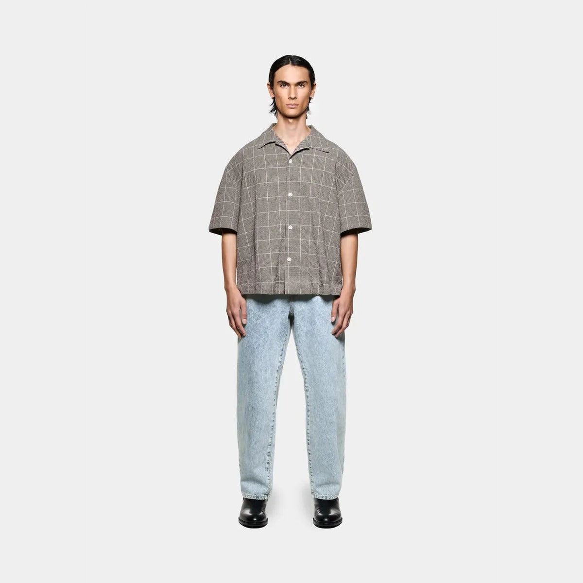 MKI Seersucker Check Vacation Shirt in Brown
