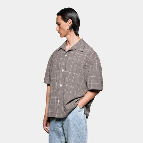 MKI Seersucker Check Vacation Shirt in Brown