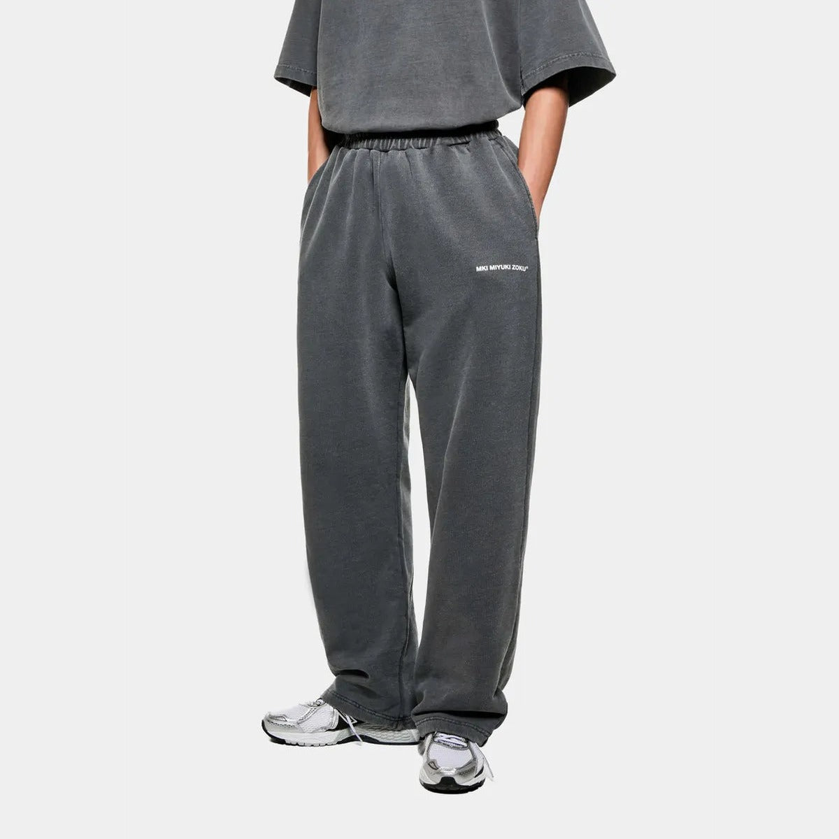 MKI Uniform Wide Leg Joggers in Pigment Black