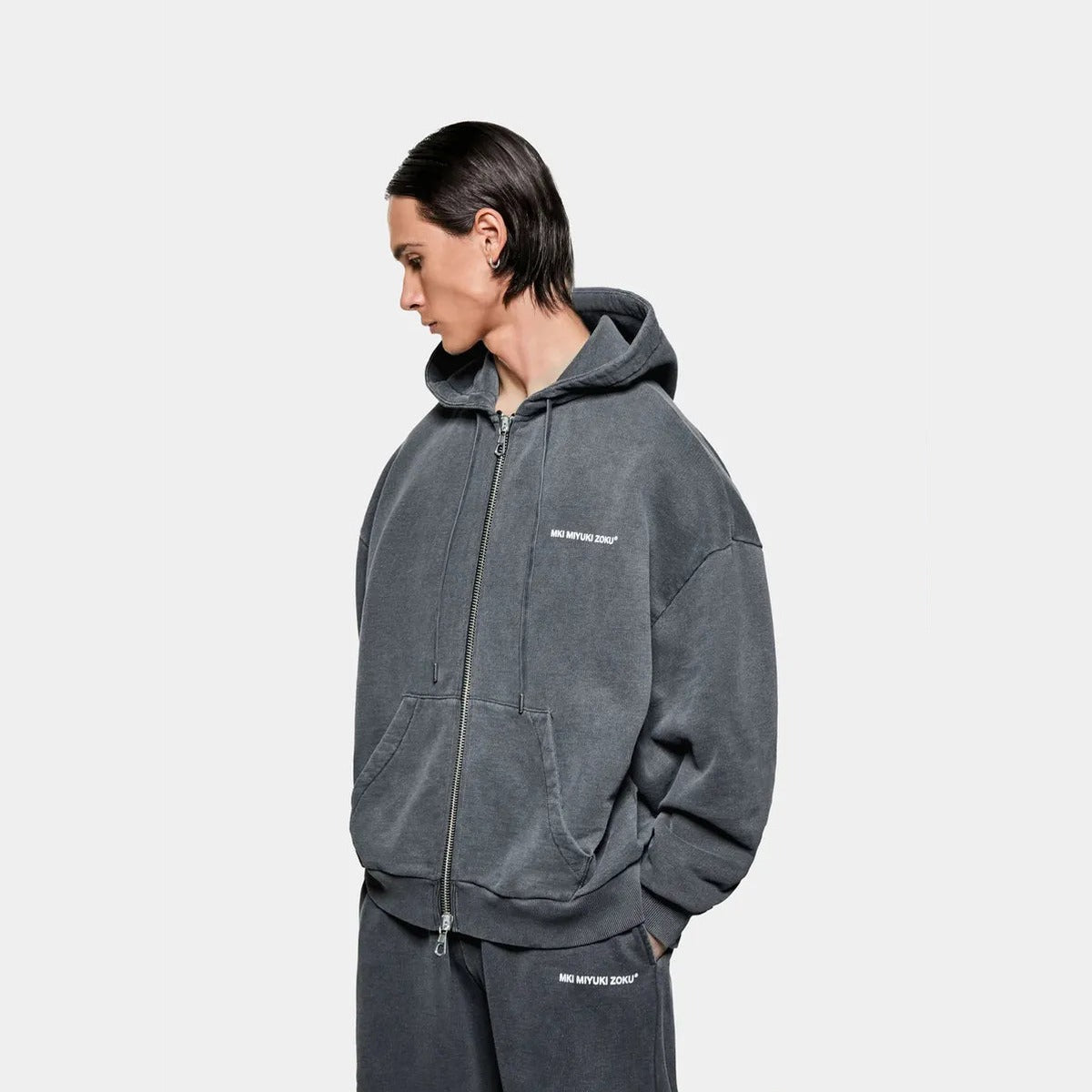 MKI Uniform Zip Hoodie in Pigment Black