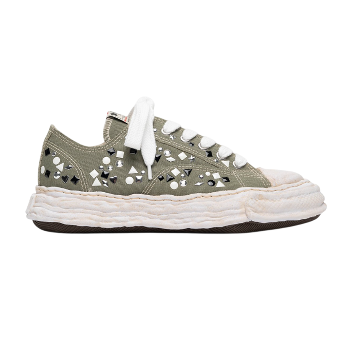 Maison Mihara Yasuhiro "PETERSON23" Green Embellished Canvas Sneaker