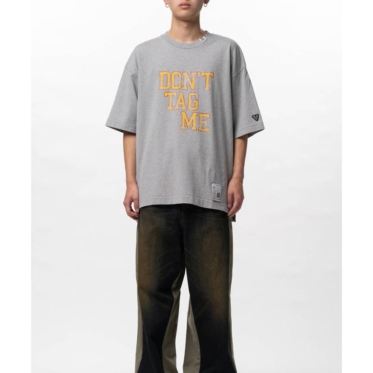Maison Mihara "Don't Tag Me" Printed Gray T-shirt