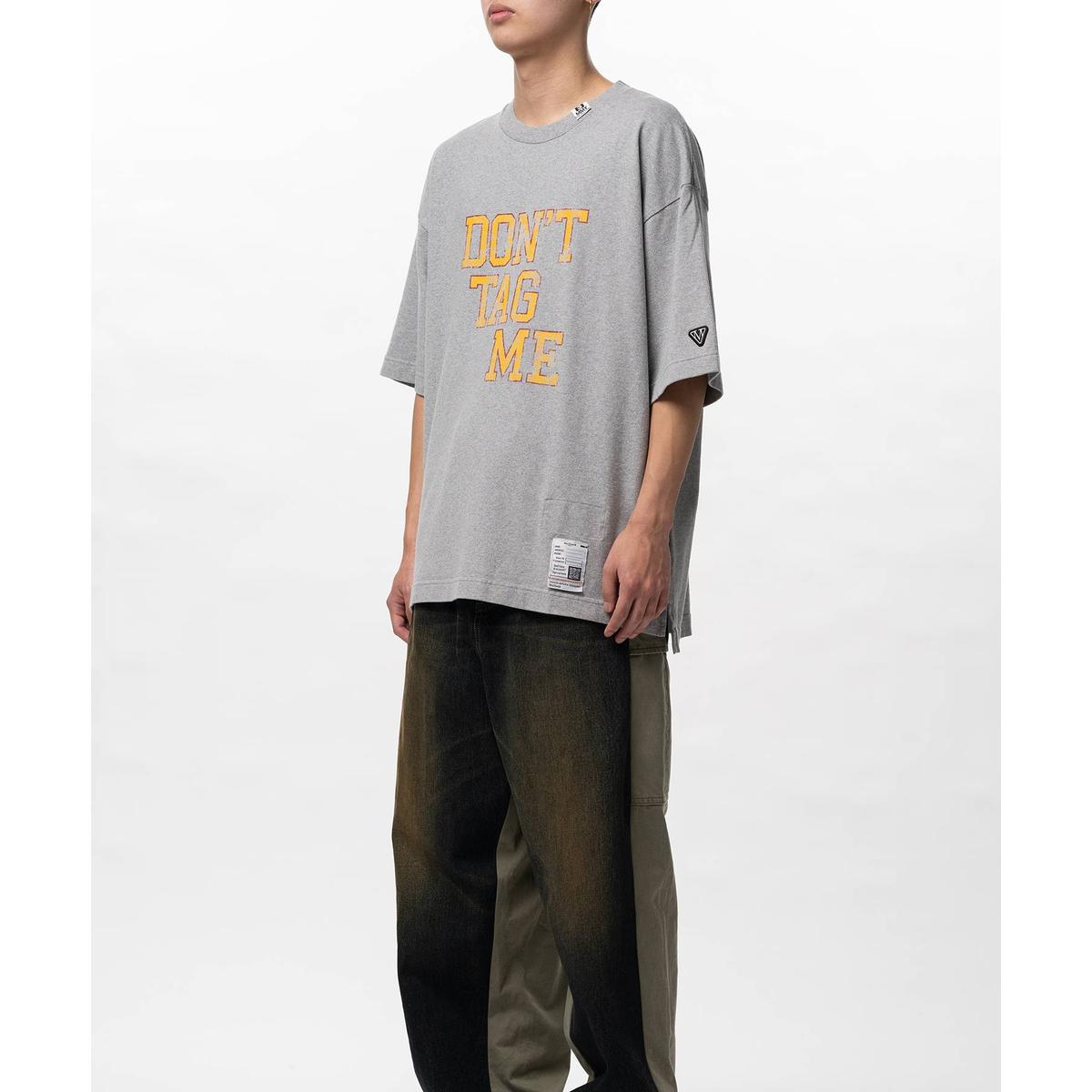 Maison Mihara "Don't Tag Me" Printed Gray T-shirt
