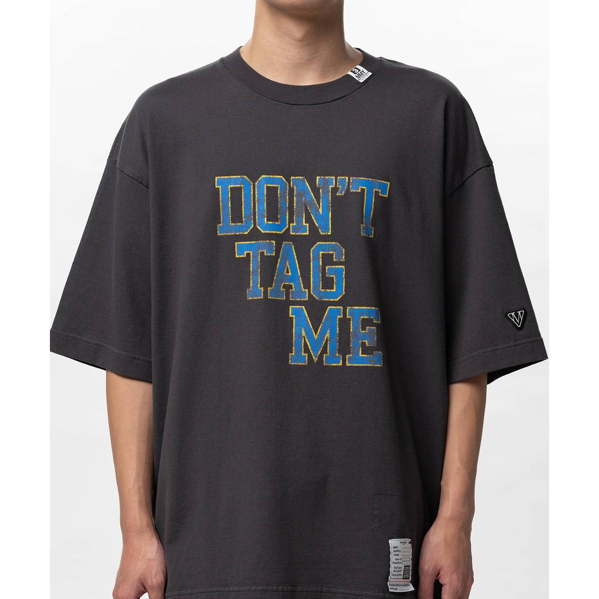 Maison Mihara "Don't Tag Me" Printed Black T-shirt