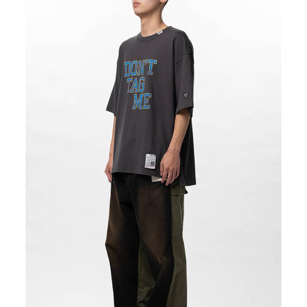 Maison Mihara "Don't Tag Me" Printed Black T-shirt