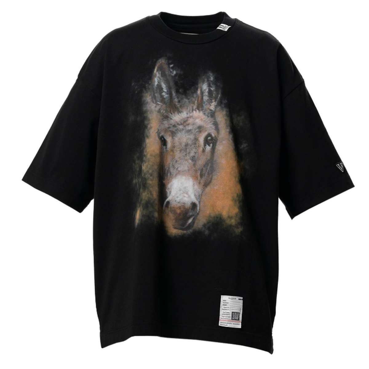 Maison Mihara Horse Printed Black T-shirt