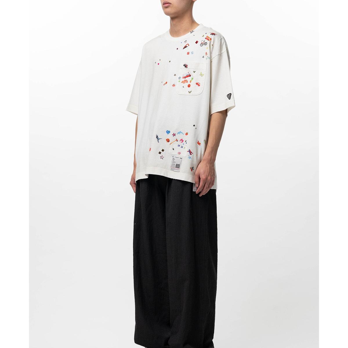 Maison Mihara Kids Sticker White T-shirt