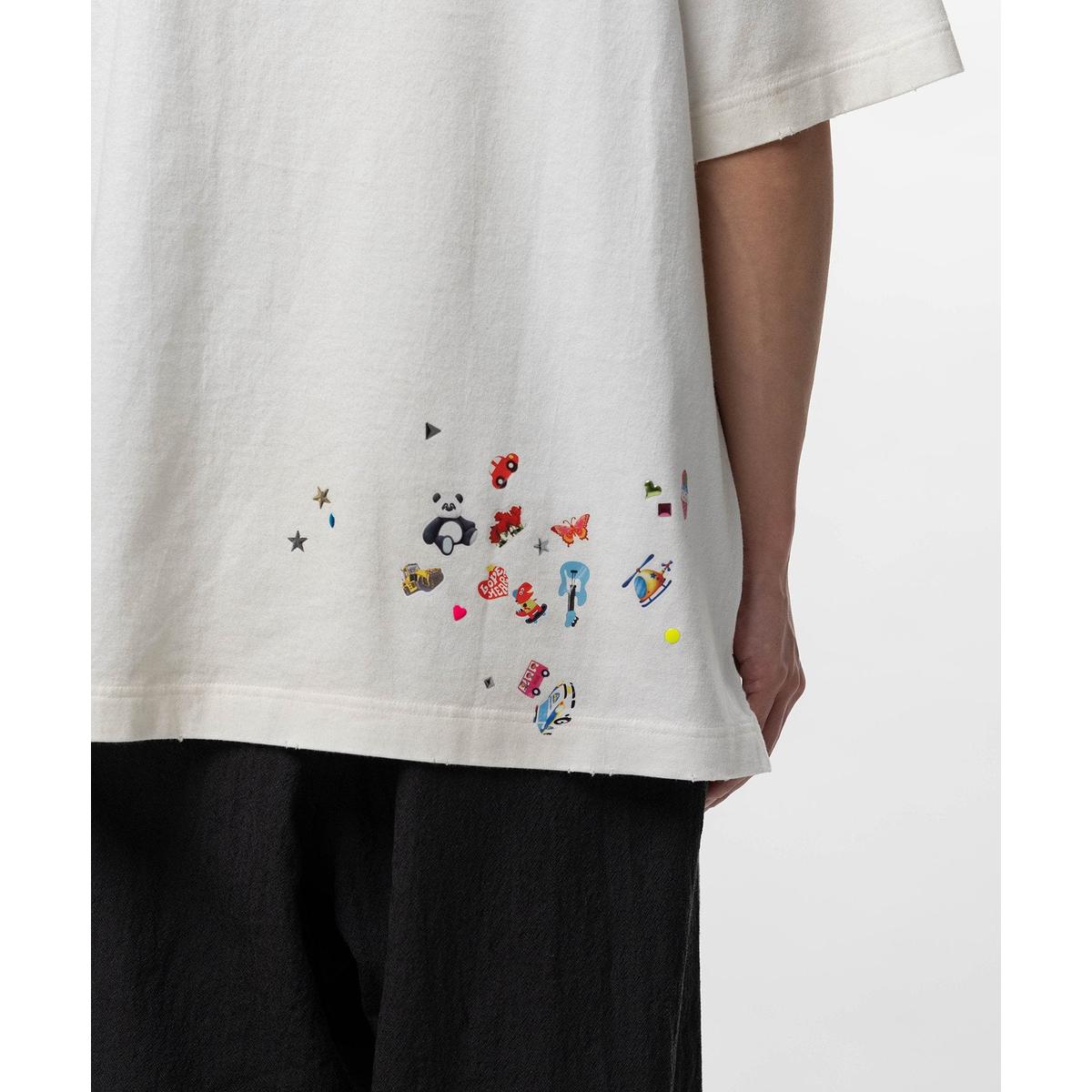 Maison Mihara Kids Sticker White T-shirt
