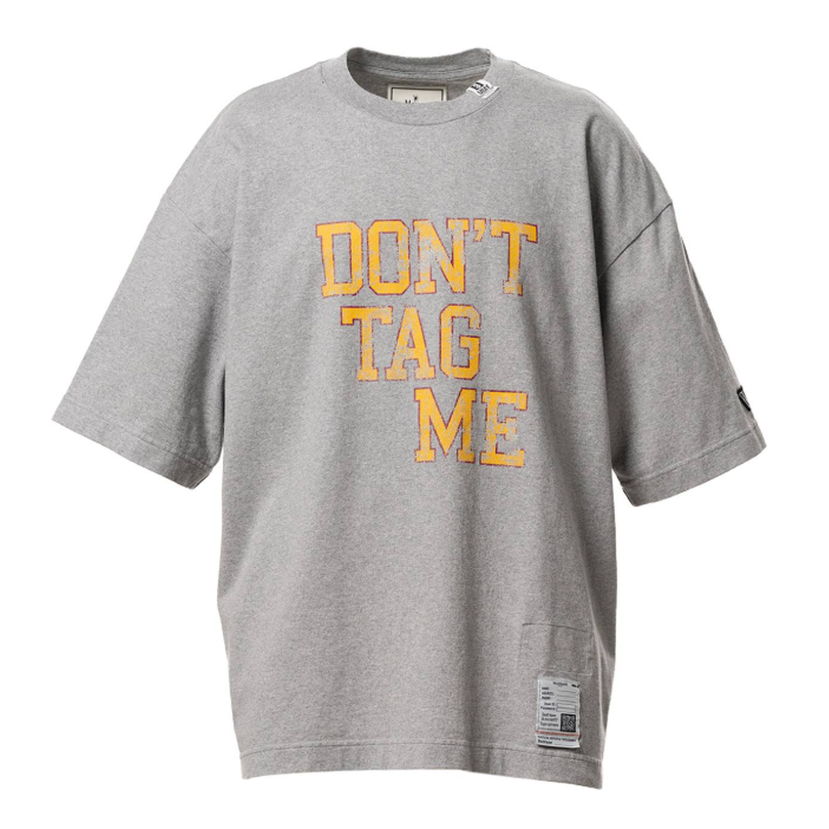 Maison Mihara "Don't Tag Me" Printed Gray T-shirt