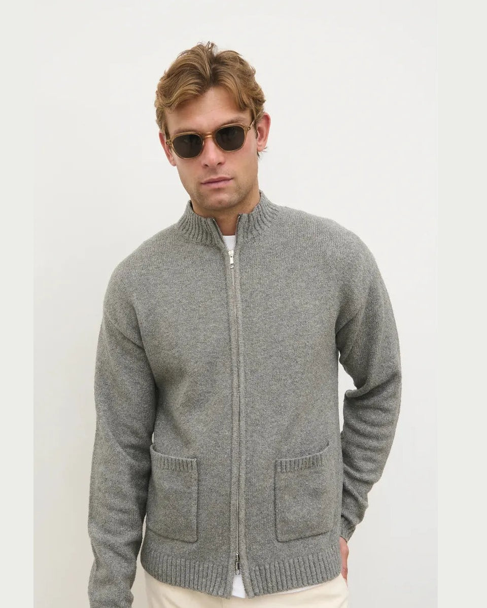 NOBL Alfred Bouclé Zip Knit Jacket