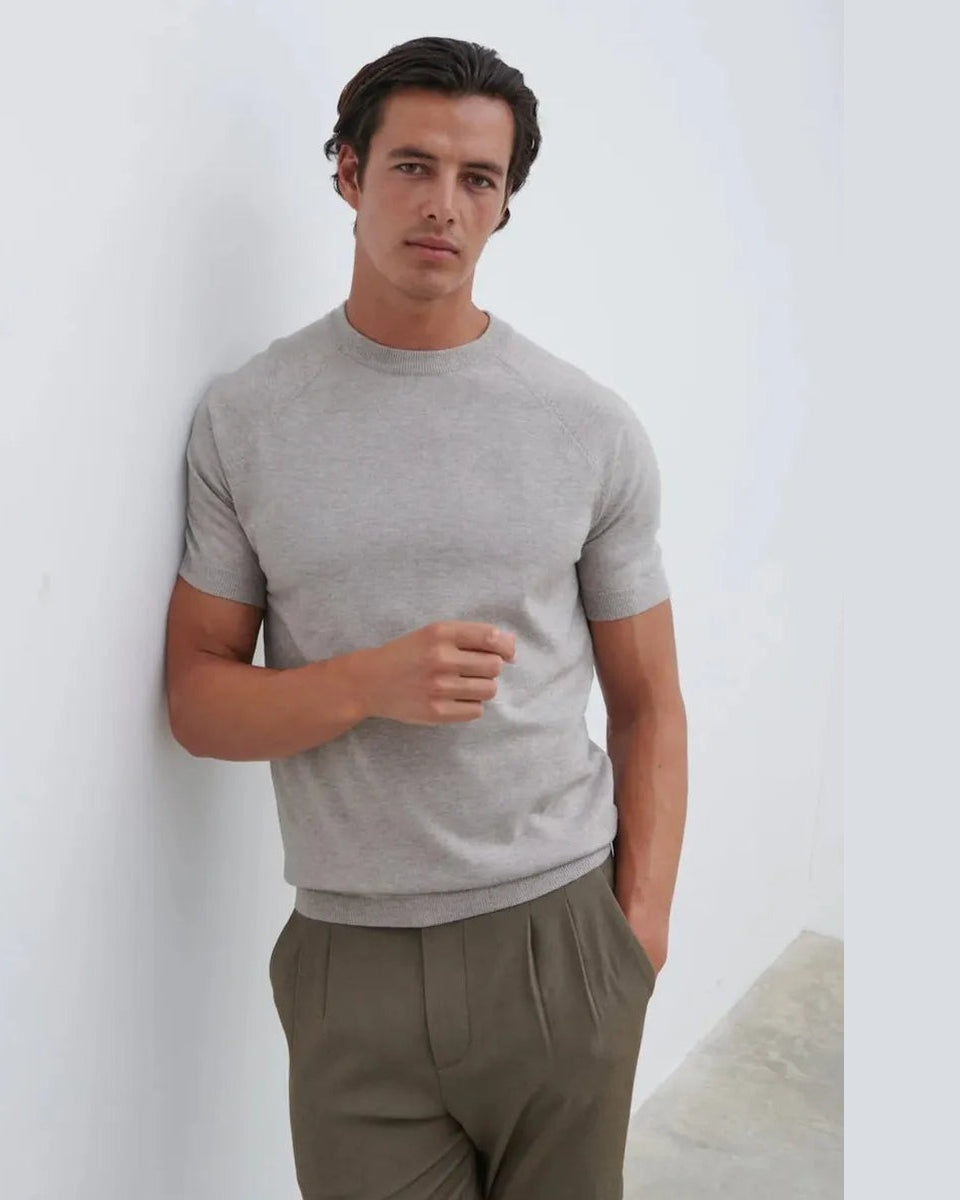 NOBL Archer Knit Top in Light Taupe